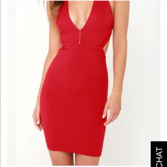 Red LULUS Cross Bodycon Dress - Picture 3 of 5